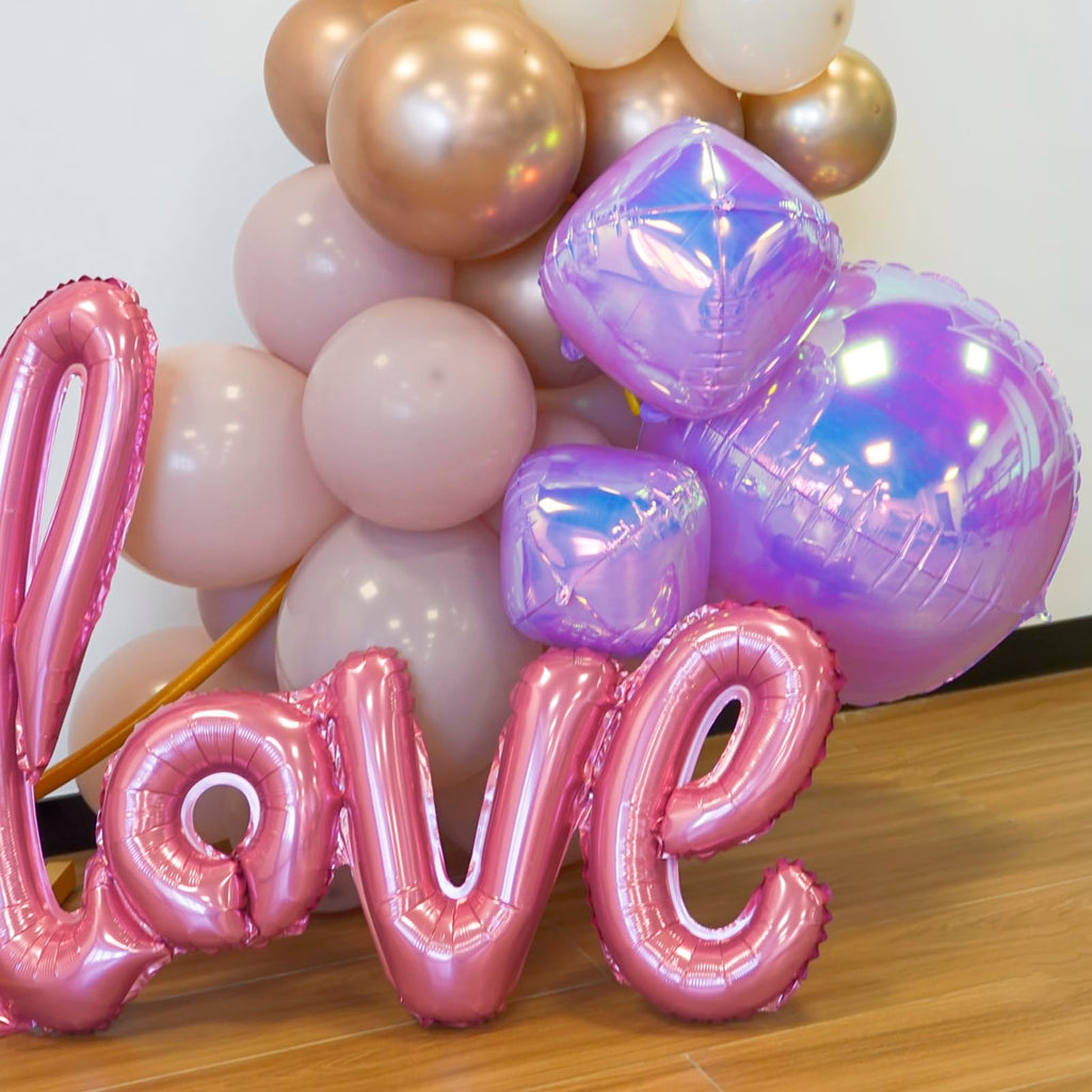 Melody Fantasy Iridescent Purple Foil Balloons – 22in/12in/10in Set for Party Decor