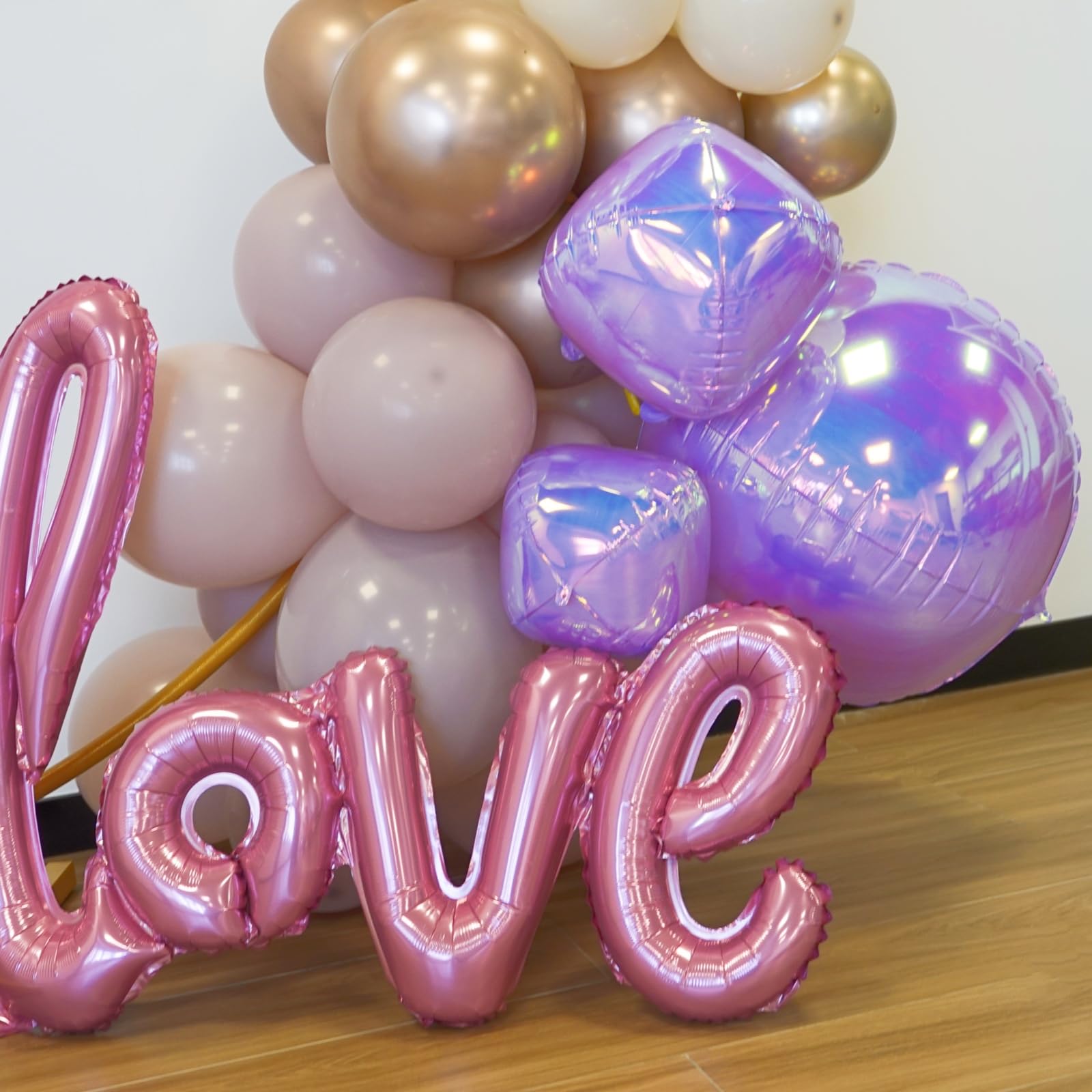 Melody Fantasy Iridescent Purple Foil Balloons – 22in/12in/10in Set for Party Decor