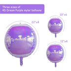 Melody Fantasy Iridescent Purple Foil Balloons – 22in/12in/10in Set for Party Decor