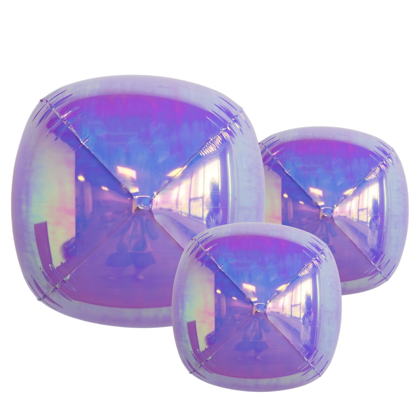 Melody Fantasy Iridescent Purple Foil Balloons – 22in/12in/10in Set for Party Decor