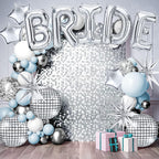 Melody Fantasy Bride Balloons Kit – Silver Giant 32in BRIDE Letters + Silver Balloons