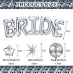 Melody Fantasy Bride Balloons Kit – Silver Giant 32in BRIDE Letters + Silver Balloons