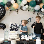 MEMOVAN Racing Car Cake Topper – Checkered Flag Birthday Decor for Boys & Girls