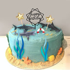 MEMOVAN Shark Cake Toppers – 9pc Ocean Theme Cake Decoration Set