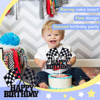 MEMOVAN Racing Car Cake Topper – Checkered Flag Birthday Decor for Boys & Girls