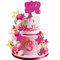 MEMOVAN Hot Pink Girl Cake Toppers – 36pc Boho Pink Princess Party Decorations