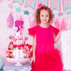 MEMOVAN Hot Pink Girl Cake Topper 31PCS – Princess Theme Cake Decoration Set