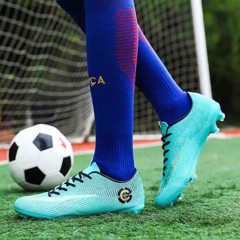 Men Cleats Sports Football Boots and Kids Soccer Shoes