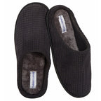 Sock Stack Men's Corduroy Slip On Indoor Slippers Non Slip Memory Foam Warm Thermal Lined
