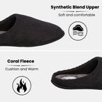 Sock Stack Men's Corduroy Slip On Indoor Slippers Non Slip Memory Foam Warm Thermal Lined