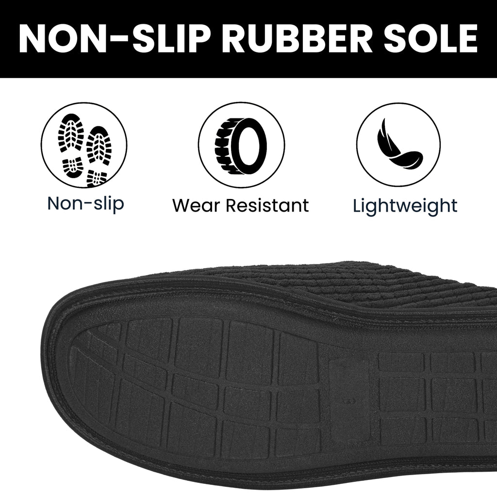 Sock Stack Men's Corduroy Slip On Indoor Slippers Non Slip Memory Foam Warm Thermal Lined