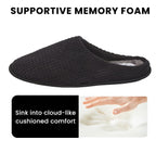 Sock Stack Men's Corduroy Slip On Indoor Slippers Non Slip Memory Foam Warm Thermal Lined