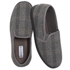 Sock Stack Men's Checked Slippers Memory Foam Cushioned Soft Lining Warm Thermal Slip-On