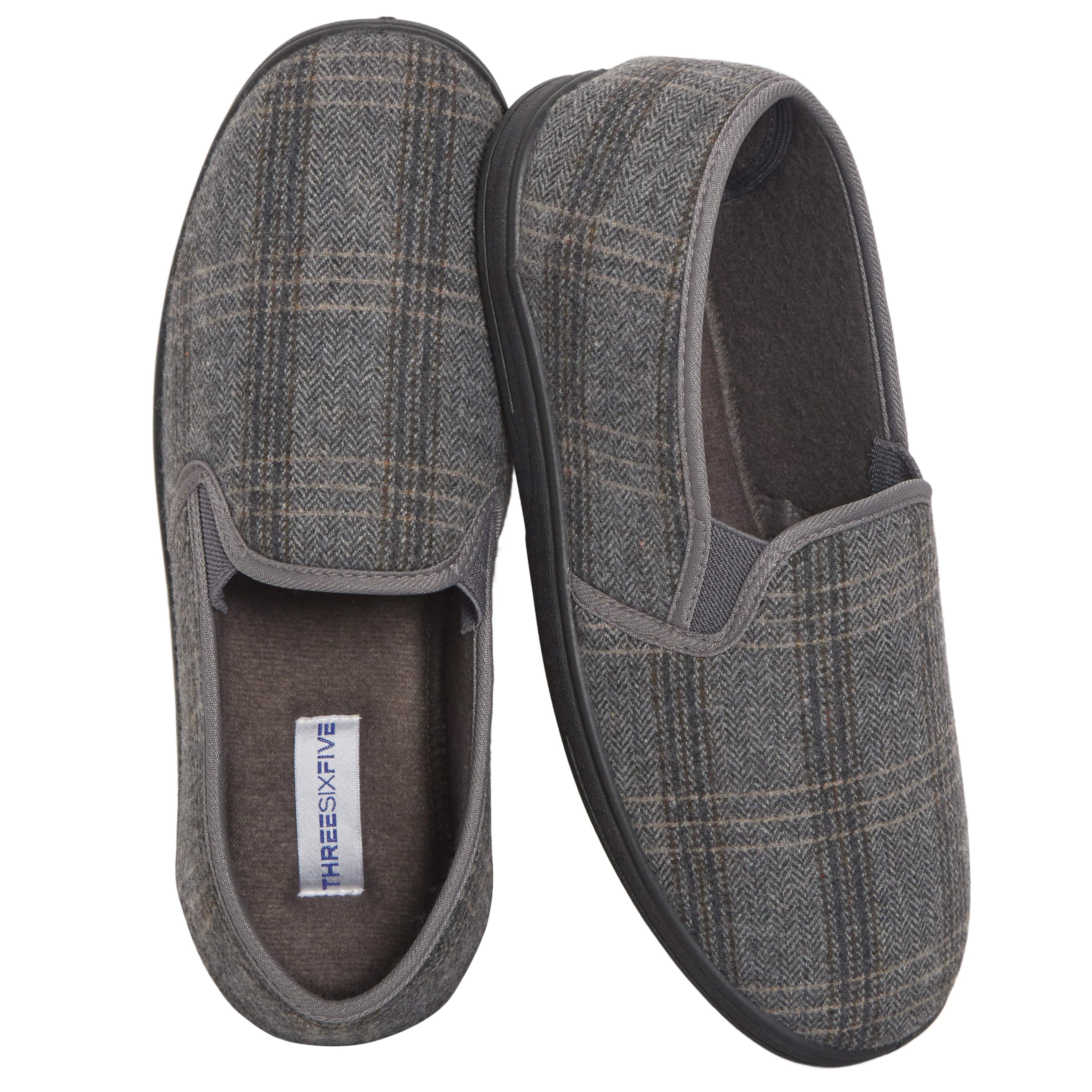 Sock Stack Men's Checked Slippers Memory Foam Cushioned Soft Lining Warm Thermal Slip-On