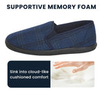 Sock Stack Men's Checked Slippers Memory Foam Cushioned Soft Lining Warm Thermal Slip-On