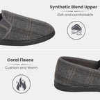 Sock Stack Men's Checked Slippers Memory Foam Cushioned Soft Lining Warm Thermal Slip-On