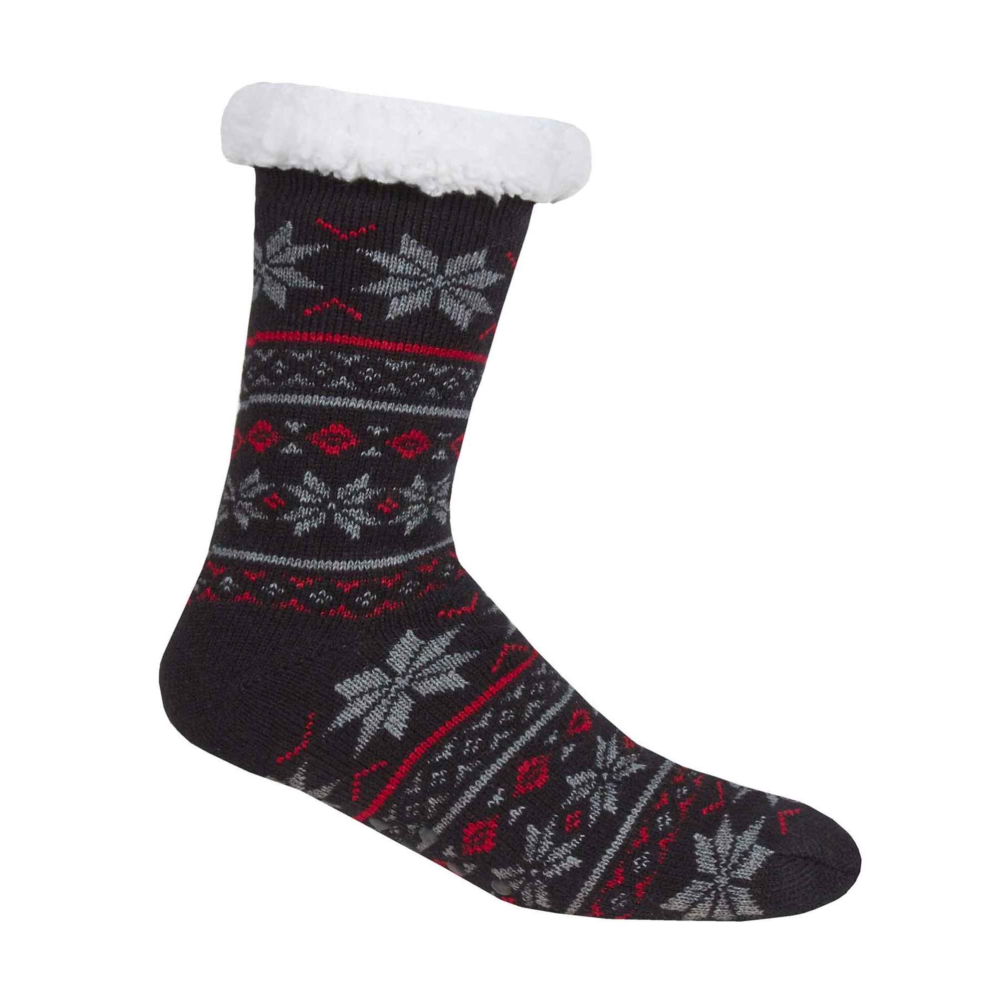 Sock Stack Mens Slipper Socks Non Slip Grips Chunky Winter Lounge Wear Ultra Soft Sherpa