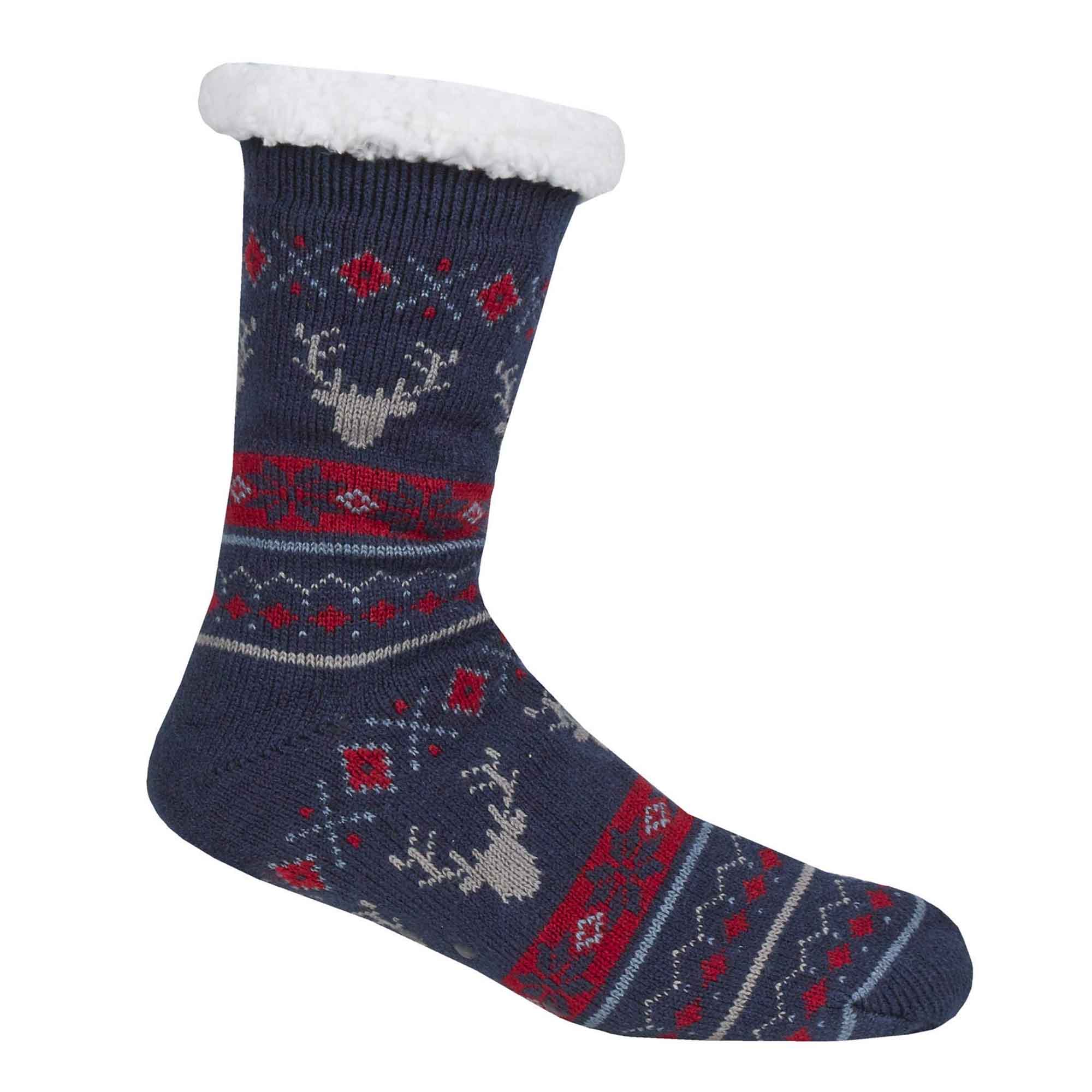 Sock Stack Mens Slipper Socks Non Slip Grips Chunky Winter Lounge Wear Ultra Soft Sherpa