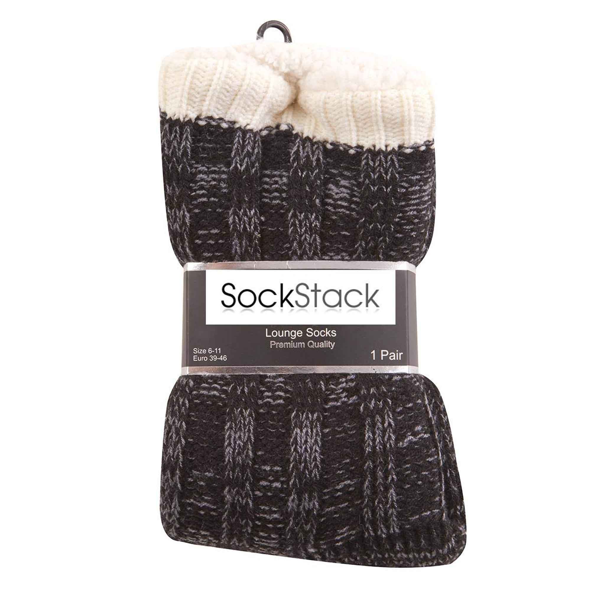 Sock Stack Mens Slipper Socks Non Slip Grips Chunky Winter Lounge Wear Ultra Soft Sherpa