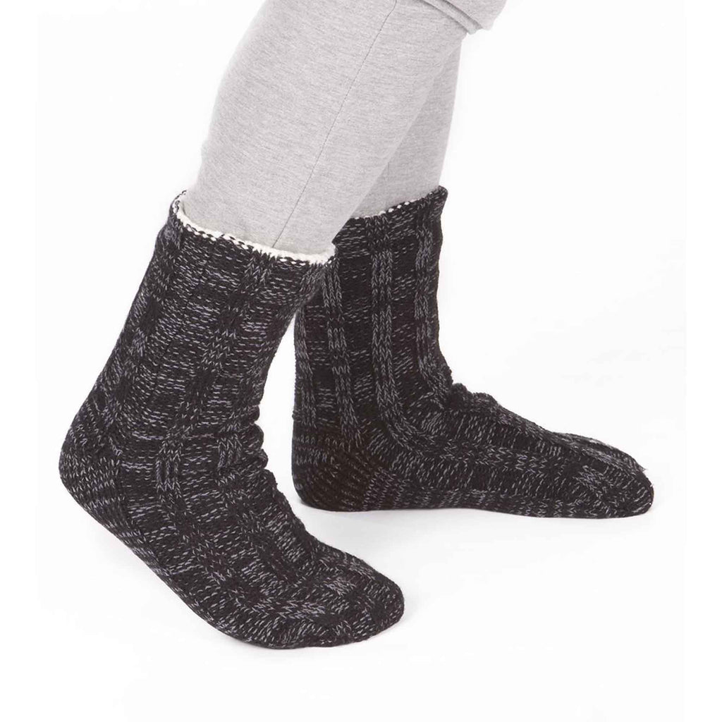 Sock Stack Mens Slipper Socks Non Slip Grips Chunky Winter Lounge Wear Ultra Soft Sherpa