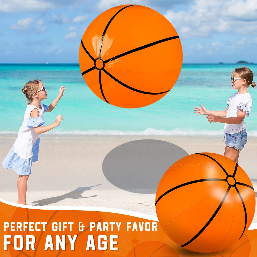 Meooeck 2 Pcs 27-Inch Inflatable Basketballs – Giant Party Decorations & Outdoor Games