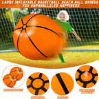 Meooeck 2 Pcs 27-Inch Inflatable Basketballs – Giant Party Decorations & Outdoor Games