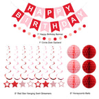 Meowtastic Birthday Decorations – Happy Birthday Banner, Honeycomb Balls & More (Red)