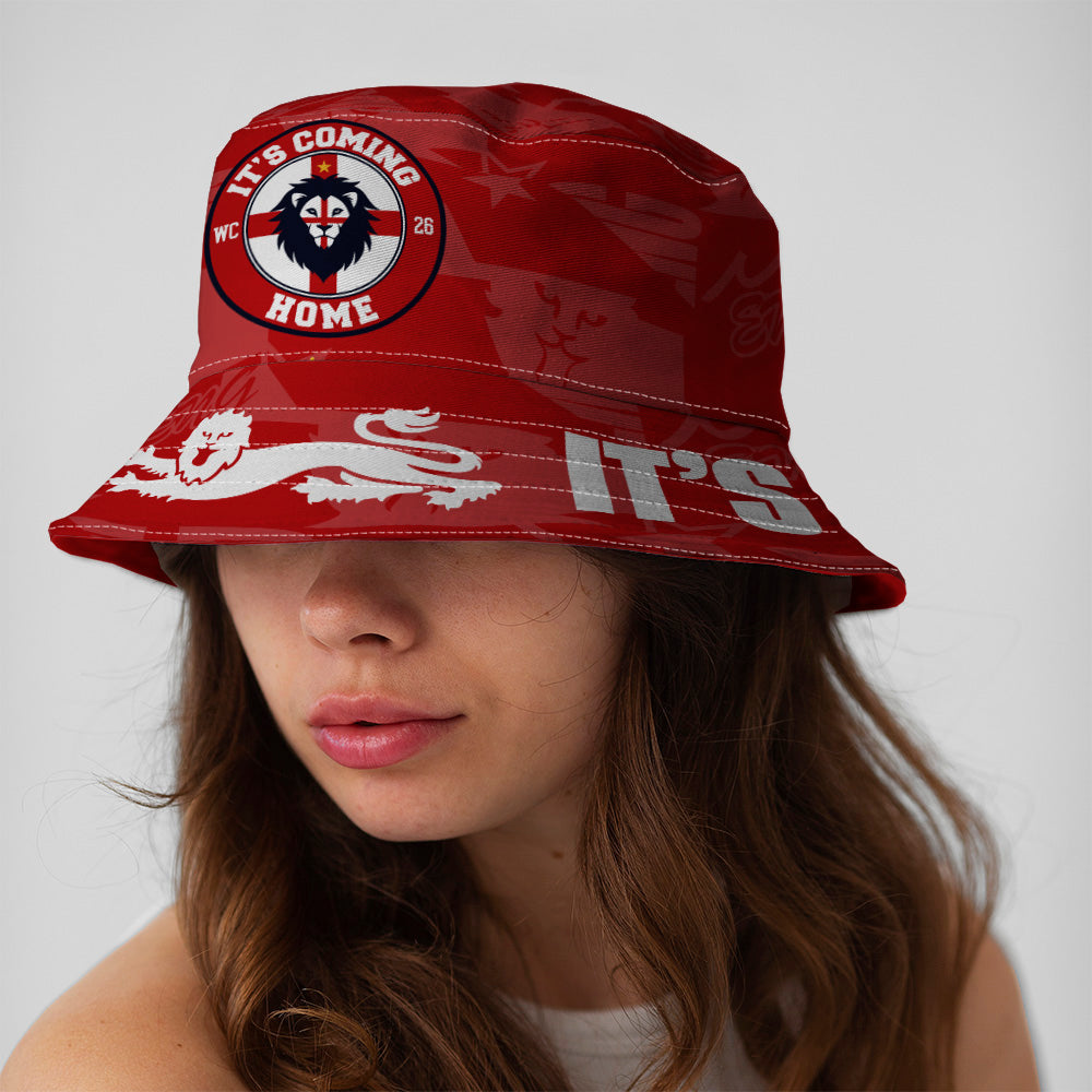 England - It's Coming Home - Red - WC26 - Bucket Hat