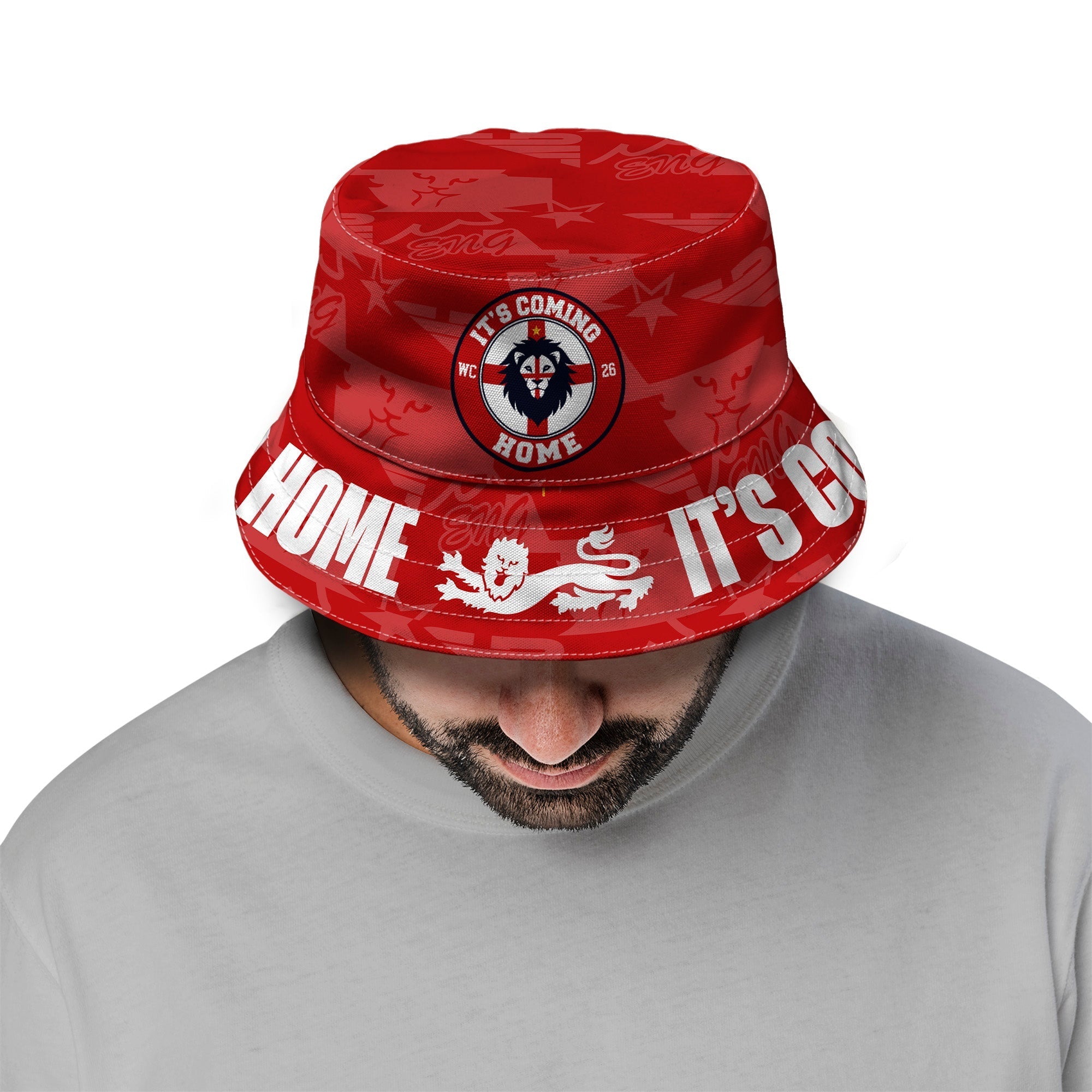 England - It's Coming Home - Red - WC26 - Bucket Hat