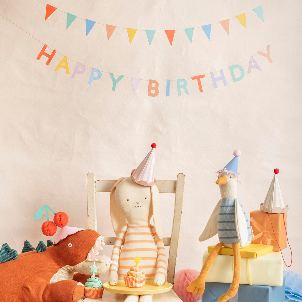 Meri Meri Birthday Party Hats – Pack of 8 Bright Colorful Cones for Kids & Adults