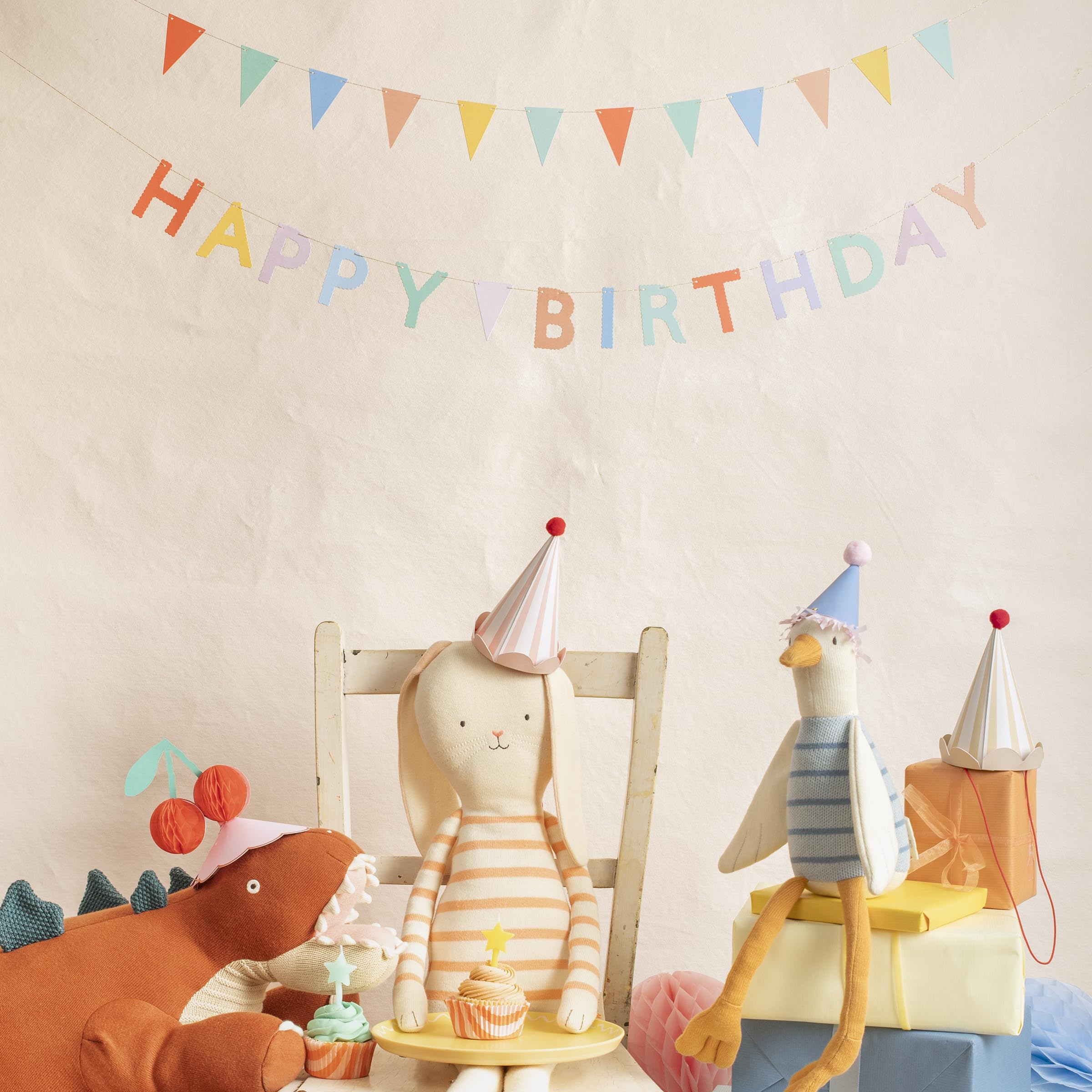 Meri Meri Birthday Party Hats – Pack of 8 Bright Colorful Cones for Kids & Adults