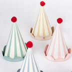 Meri Meri Birthday Party Hats – Pack of 8 Bright Colorful Cones for Kids & Adults
