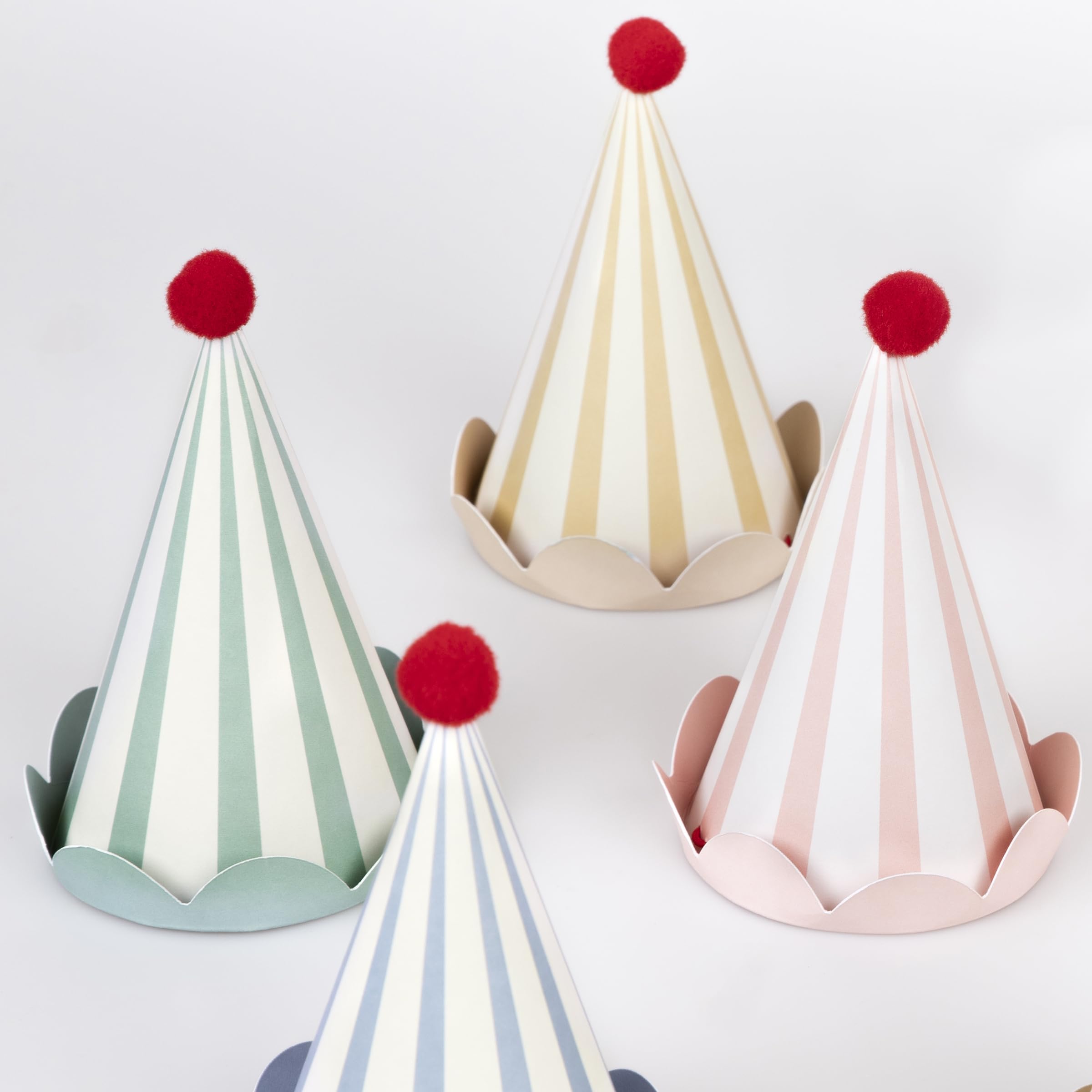 Meri Meri Birthday Party Hats – Pack of 8 Bright Colorful Cones for Kids & Adults