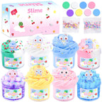 MermaidSlime 8 Pack Slimes Kit — Scented Butter Slime, Cloud Slime & Crystal Clear Slimes for Kids Party Favors