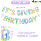 Merrivo Iridescent It's Giving Birthday Banner – 8-Inch Letter Decor for 21st & Sweet 16 Parties