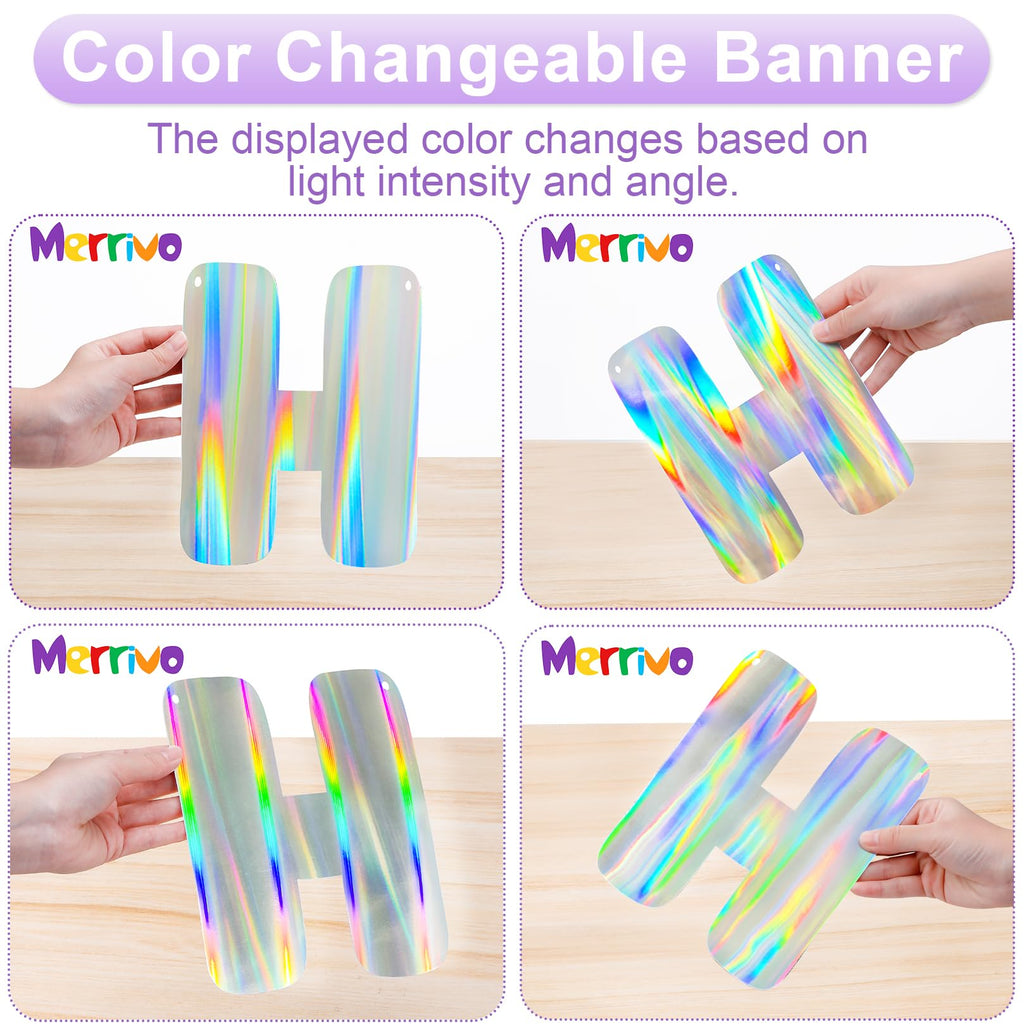 Merrivo Iridescent It's Giving Birthday Banner – 8-Inch Letter Decor for 21st & Sweet 16 Parties