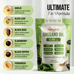MERRY VITA Oregano Oil Capsules Organic – 12,000 mg, Black Seed, 300 Softgels | Vegan & Non-GMO