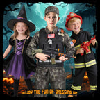 Metemot Kids Army Costume for Boys – 15-Piece Dress-Up Set with Vest & Army Toys