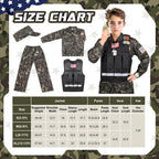 Metemot Kids Army Costume for Boys – 15-Piece Dress-Up Set with Vest & Army Toys
