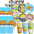 METIXOZE 133pc 2 Infinity & Inspired Two Beyond Birthday Decorations – Plates, Napkins, Cups, Tablecloth & Banner for Kids