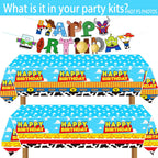 METIXOZE 133pc 2 Infinity & Inspired Two Beyond Birthday Decorations – Plates, Napkins, Cups, Tablecloth & Banner for Kids
