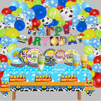METIXOZE 133pc 2 Infinity & Inspired Two Beyond Birthday Decorations – Plates, Napkins, Cups, Tablecloth & Banner for Kids