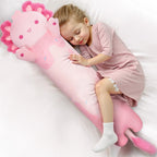 Mewaii Long Axolotl Plush – 5 Sizes, Giant Soft Pink Axolotl Body Pillow & Kawaii Plush Toy