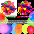 MFLUEEWR 110 Pack Neon Glow Balloons – UV Black Light Latex Party Decor