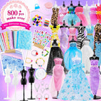 MGparty 800+ PCS Fashion Designer Kit for Girls – Doll Clothes Sewing & DIY Craft Kit