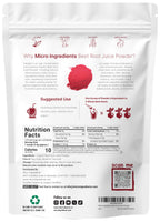 Micro Ingredients Organic Beet Root Powder - 1 lb, Cold-Pressed & Water-Soluble, Non-GMO