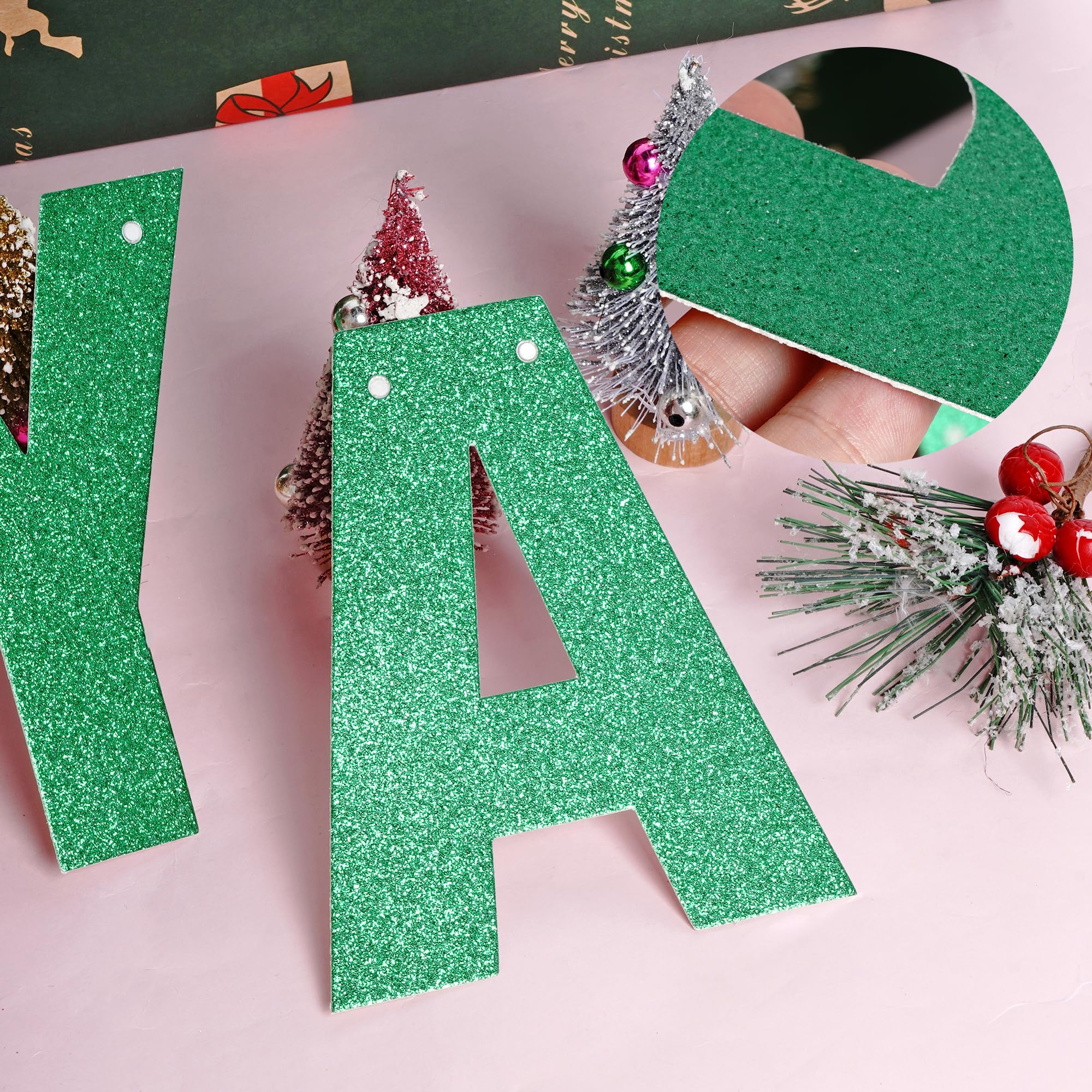 mifengda Green Glitter DIY Banner Kit — Customizable Letters for Birthday & Graduation