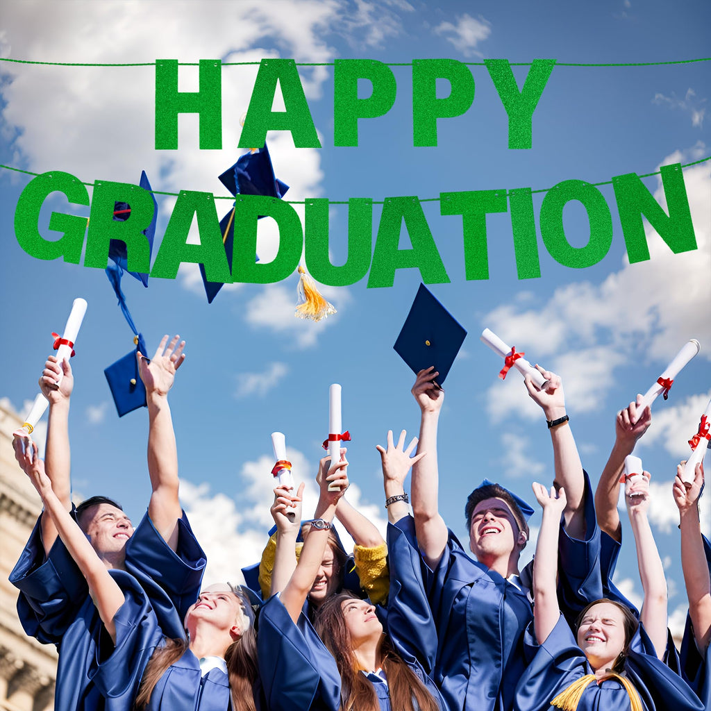 mifengda Green Glitter DIY Banner Kit — Customizable Letters for Birthday & Graduation