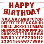 Mifengda DIY Glitter Letter Banner Kit - Red Customizable Party Banner