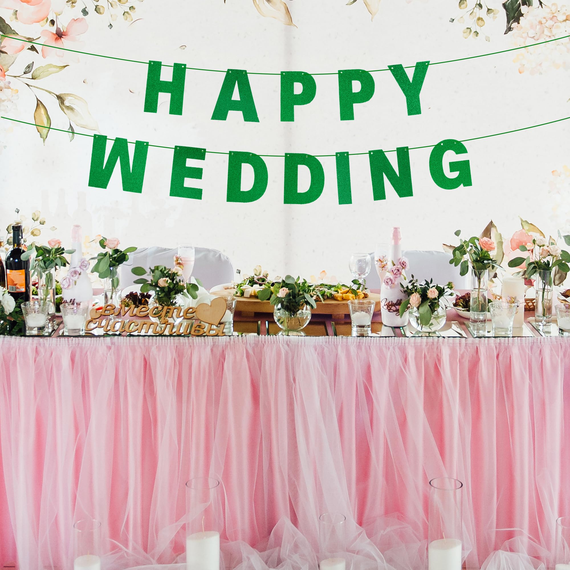 mifengda Green Glitter DIY Banner Kit — Customizable Letters for Birthday & Graduation